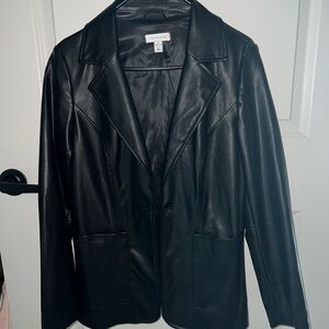 Topshop leather blazer